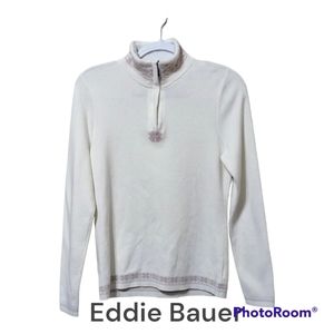 Eddie Bauer Knit Zipper Women's Top EUC